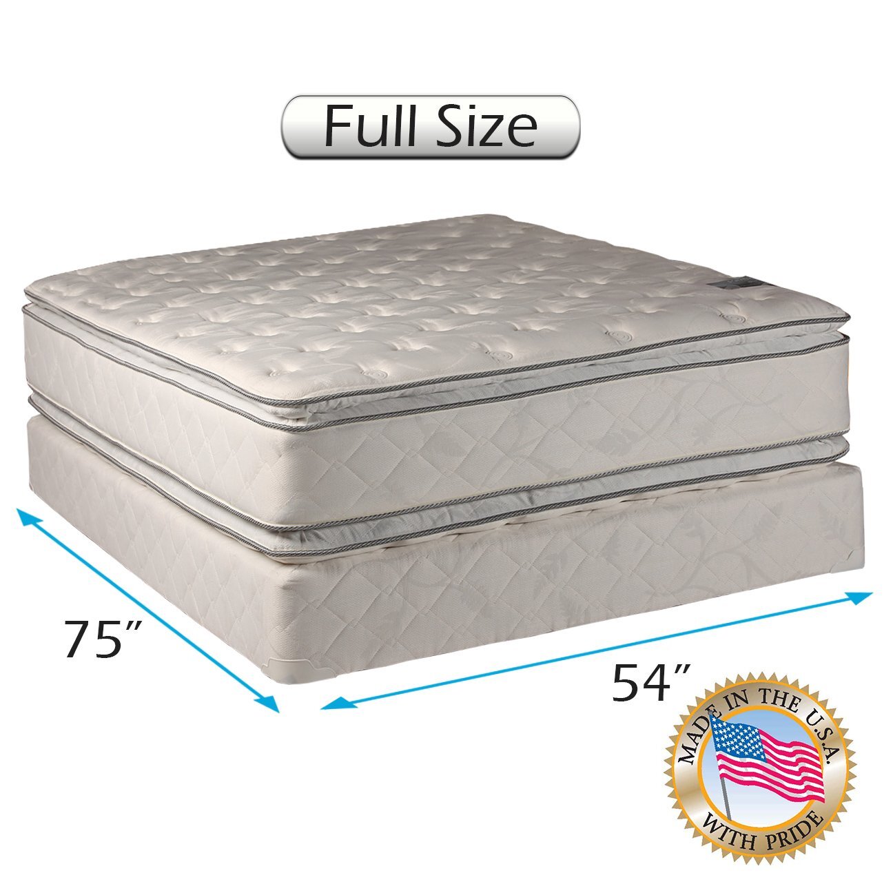 Natural Sleep Full Size Mattress Set with Mattress Protector Included -…