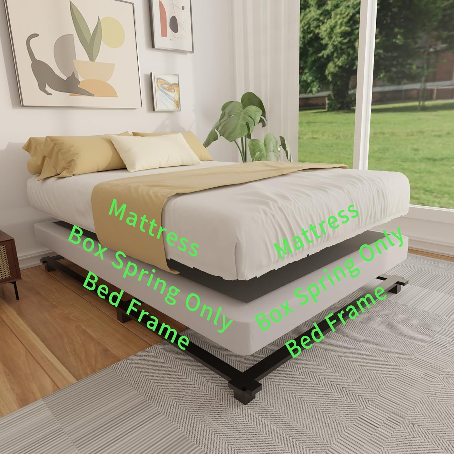 Low Profile Twin Box Spring – Heavy Duty Metal Bed Base, Easy Assembly, Noise Fr