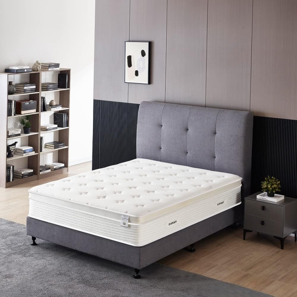 Full Size Mattress – 12 Inch Cool Memory Foam & Spring Hybrid Mattress with Brea