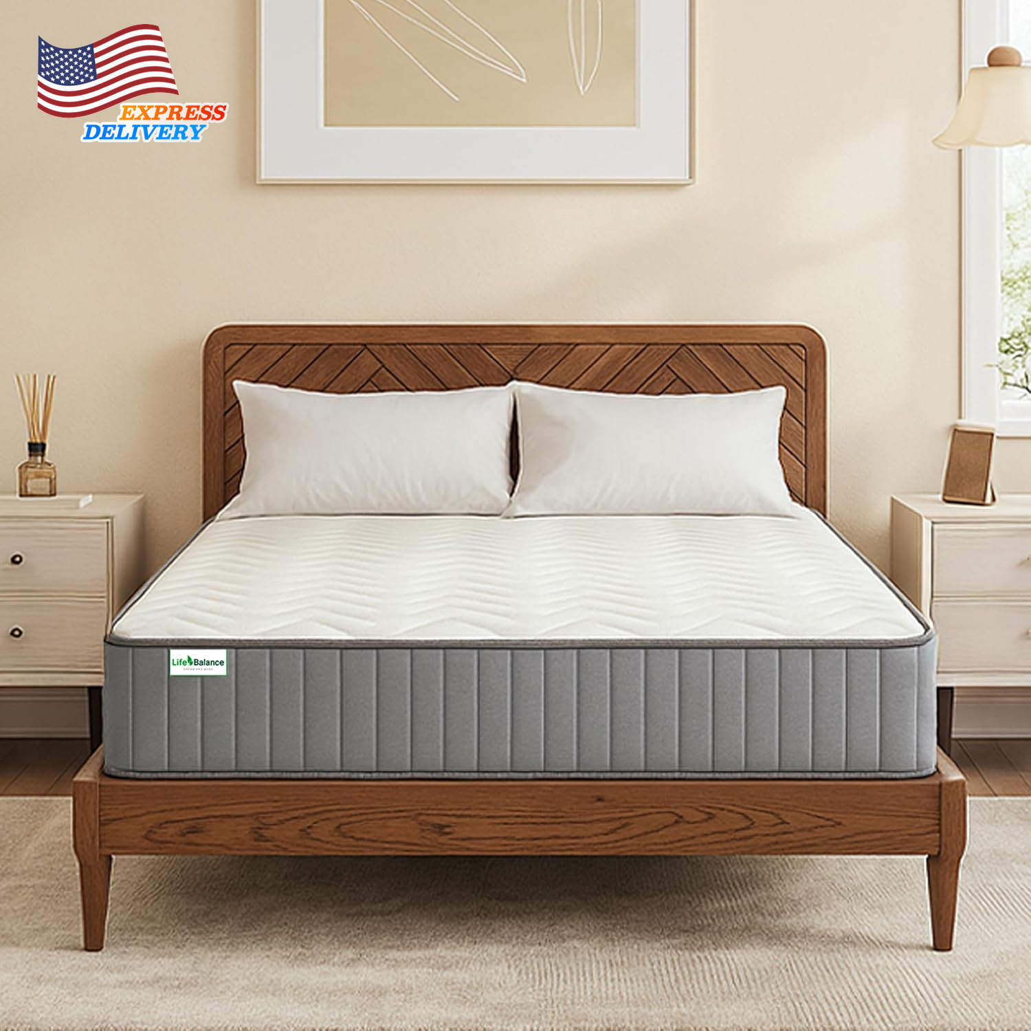 12″ Hybrid Queen Mattress Queen Size Mattresses in a Box