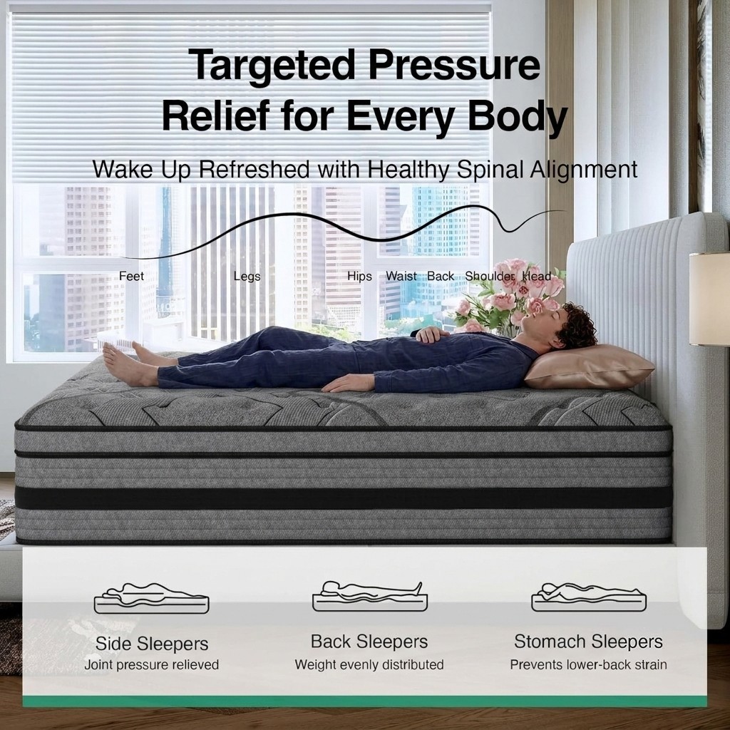 8″10″12″14″ Twin Full Queen King Size Mattress in a Box Hybrid Spring MemoryFoam
