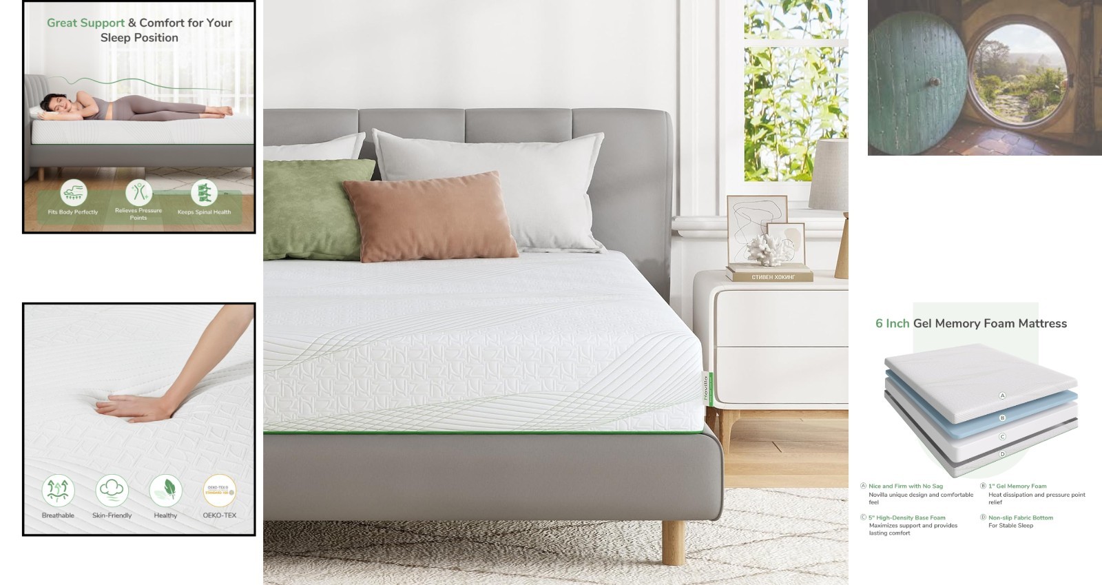 Cooling Gel Memory Foam Twin Mattress 6 Inch – Back Pain Relief & Support