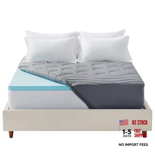Dual Layer 3 Inch Memory Foam Thick Mattress Topper, 2 inch Cooling Gel