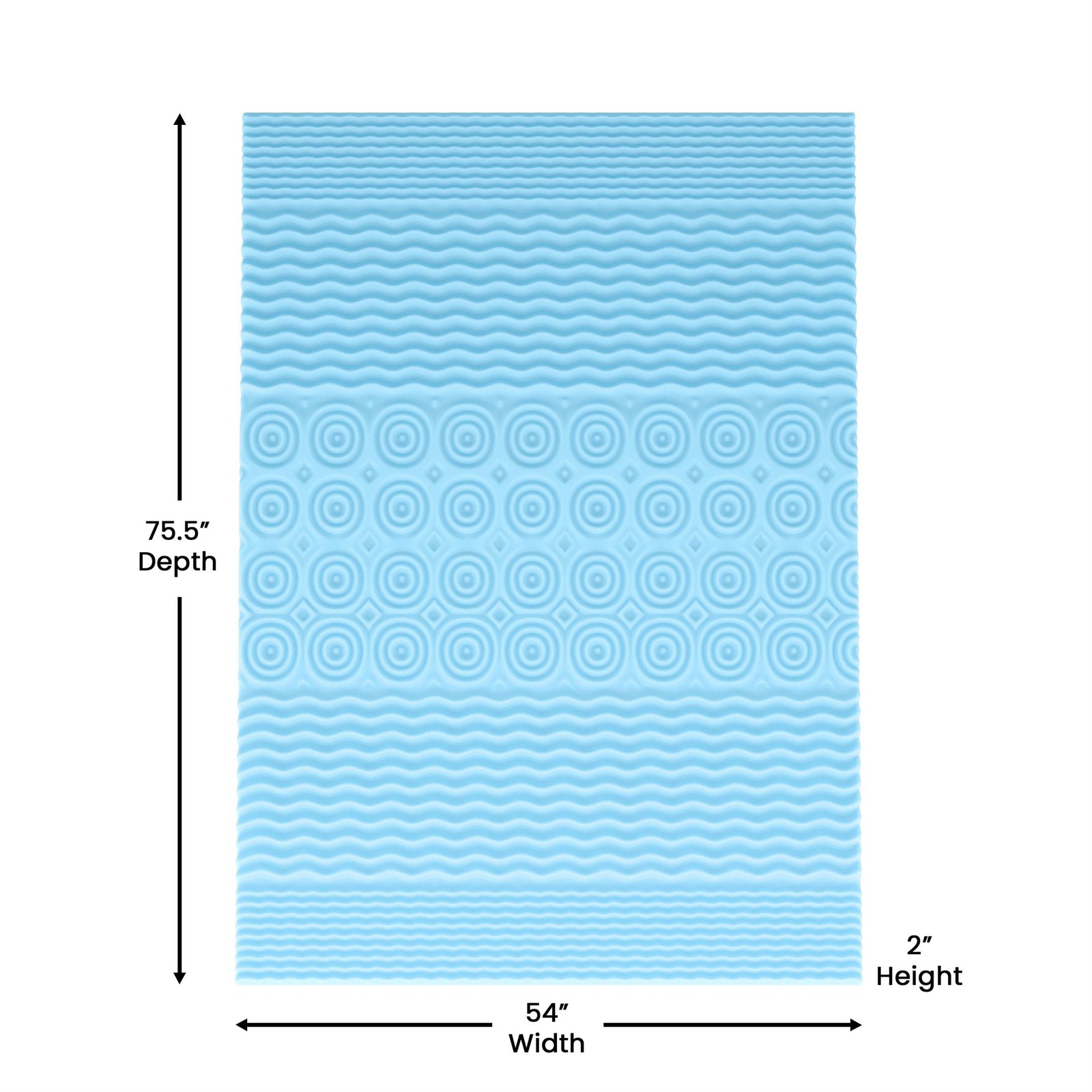 2 Inch Cooling Gel Infused 5-Zone Memory Foam Mattress Topper – Full