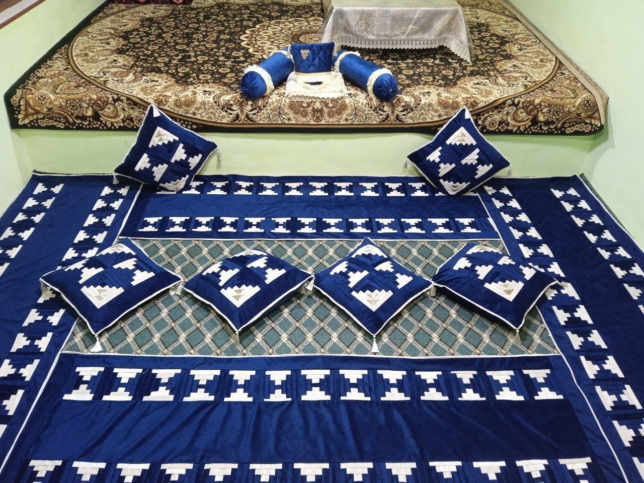 Soft Cotton Mattress Uzbek National Floor Mattress (Kurpacha) with Pillows Home