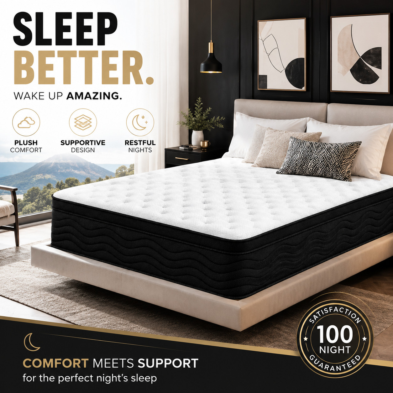 10 Inch Queen Gel Memory Foam Mattress Medium Firm