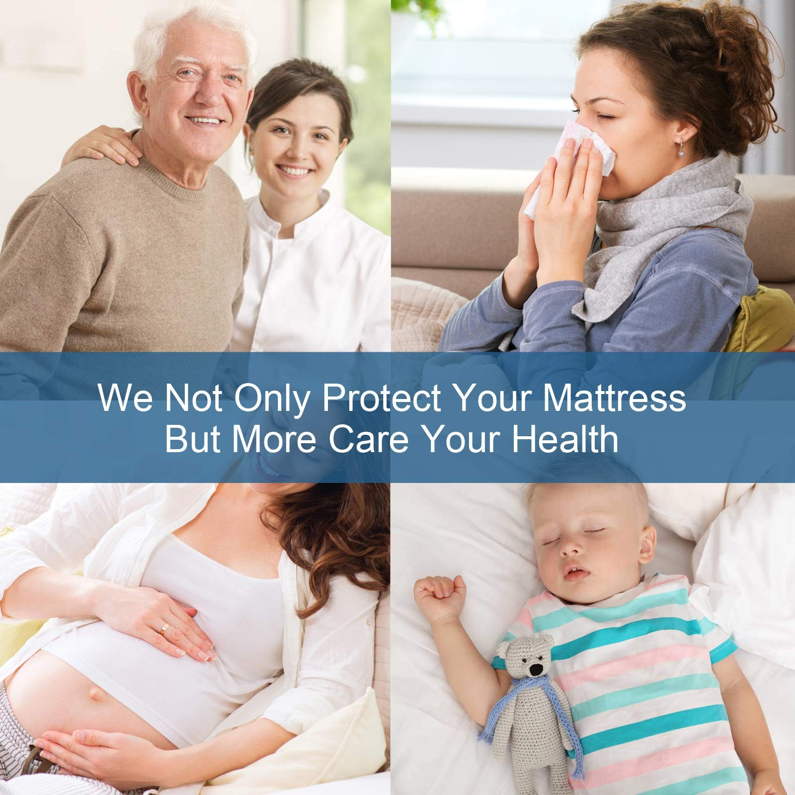 RV Short Queen Mattress Protector (60″ x 75″, 14″ Deep), White