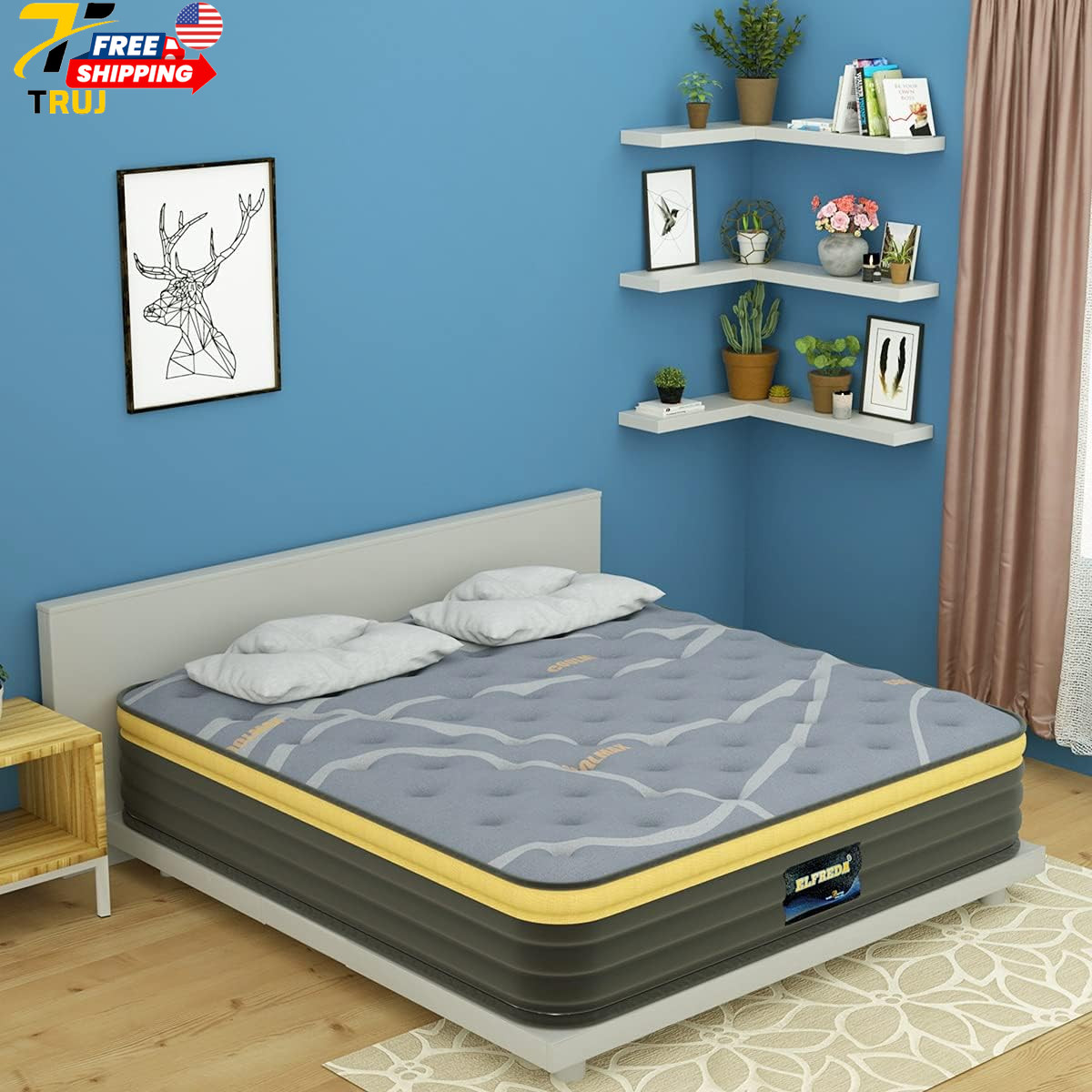 12″ Pillow Top Hybrid Mattress Memory Foam&Pocket Spring Firm Pressure Relief