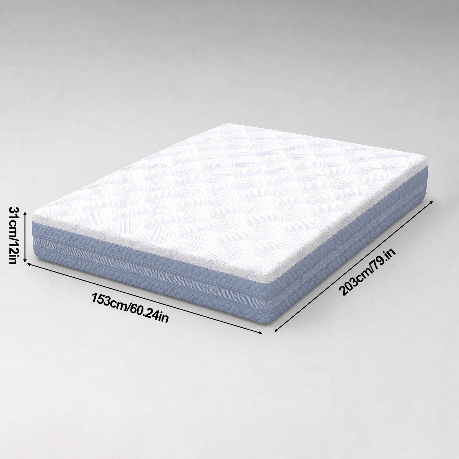 Queen Size Memory Foam Mattress 79.92×60.24in Thick Foam Mattress for Bedroom Us