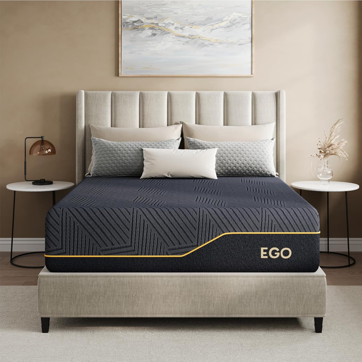 EGOHOME 14 Inch King Size Memory Foam Mattress for Back Pain, Cooling Copper Gel