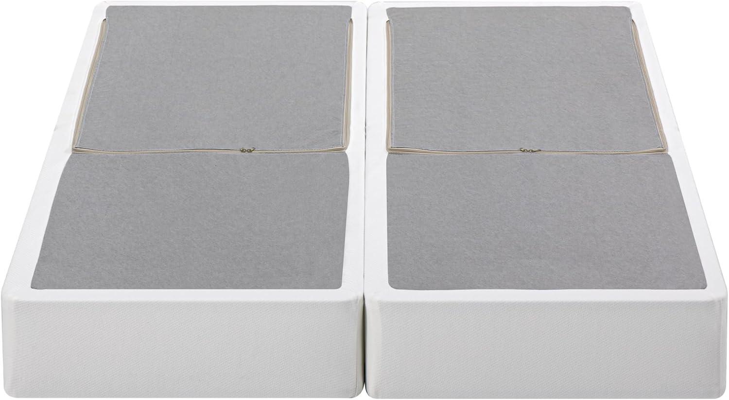 9″ Box Spring with Cover, No Assembly, Sturdy Metal, Split Queen, White