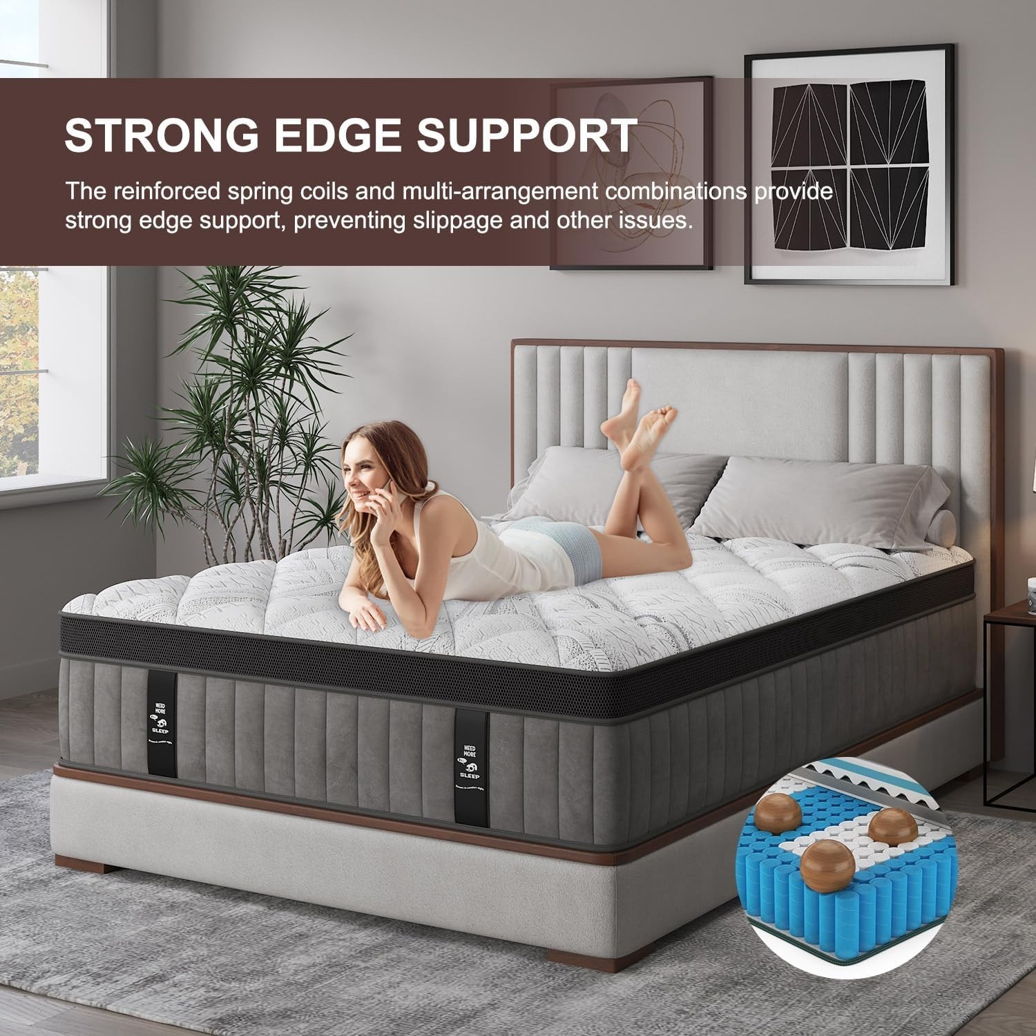 12 Inch Queen Mattress in a Box Hybrid Gel Memory Foam Pocket Spring Soft Plush