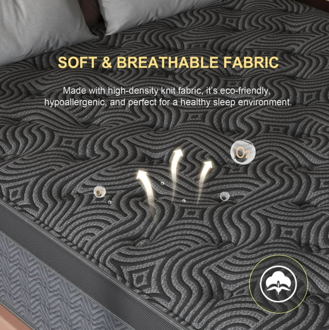 14″ Colchones Queen Size 14 Pulgadas Espuma Memory Foam Innerspring Mattress