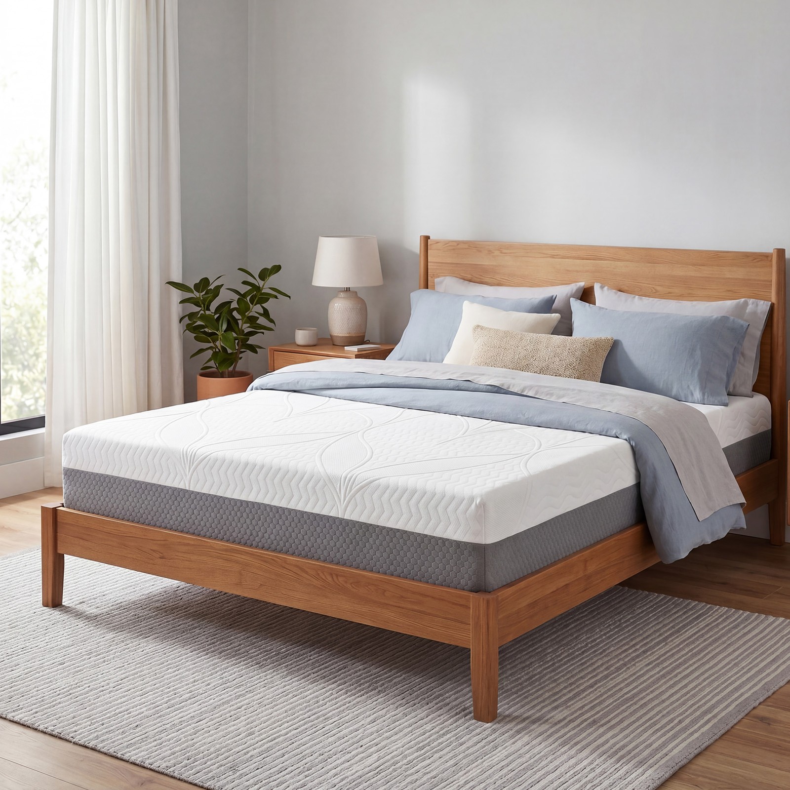 12 Inch Queen Size Mattress 4 Layer Soft Comfort Memory Foam Mattress Safety