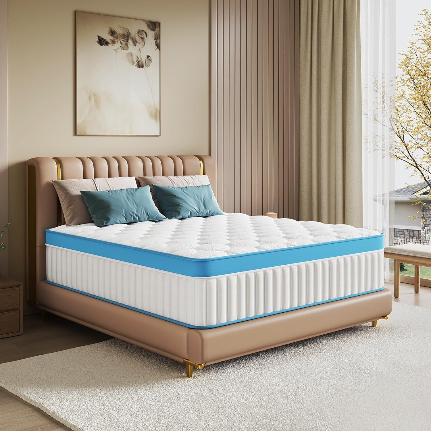 Queen Size Mattress 12 Inch Queen Mattresses Hybrid Memory Foam Individual Pocke
