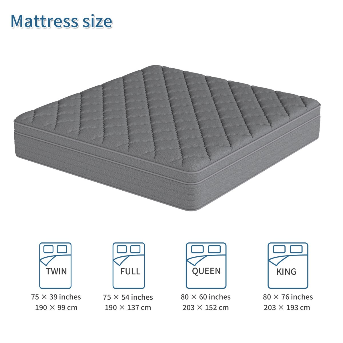 12″ 14″ Gel Memory Foam Hybrid Spring Mattress in a Box Twin Full Queen King