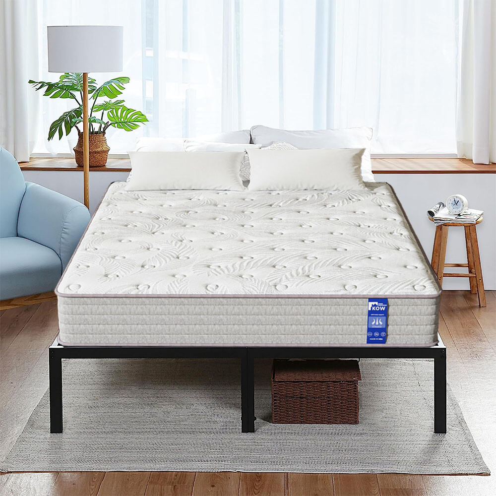 KOW 12 Inch King Hybrid Mattress Gel Memory Foam & Pocket Spring Medium Plush