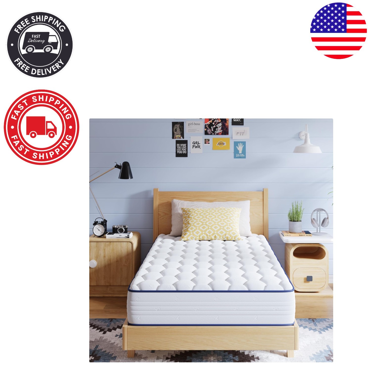 Comfort-Infused 6 Inch Twin Mattress – Bonnell Coil & Pressure Relief Design