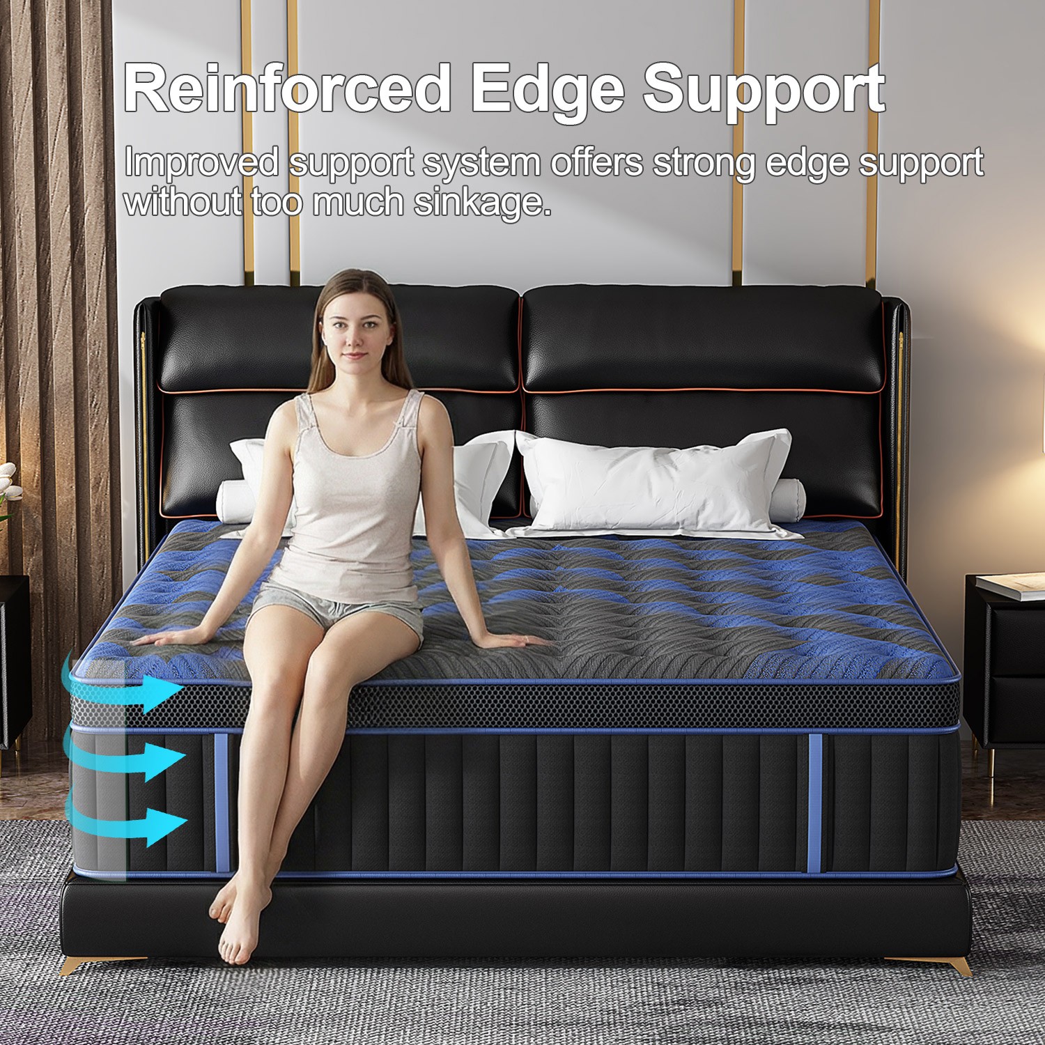 12″ 14″Twin Full Queen King Size Gel Memory Foam Spring Mattress In A Box