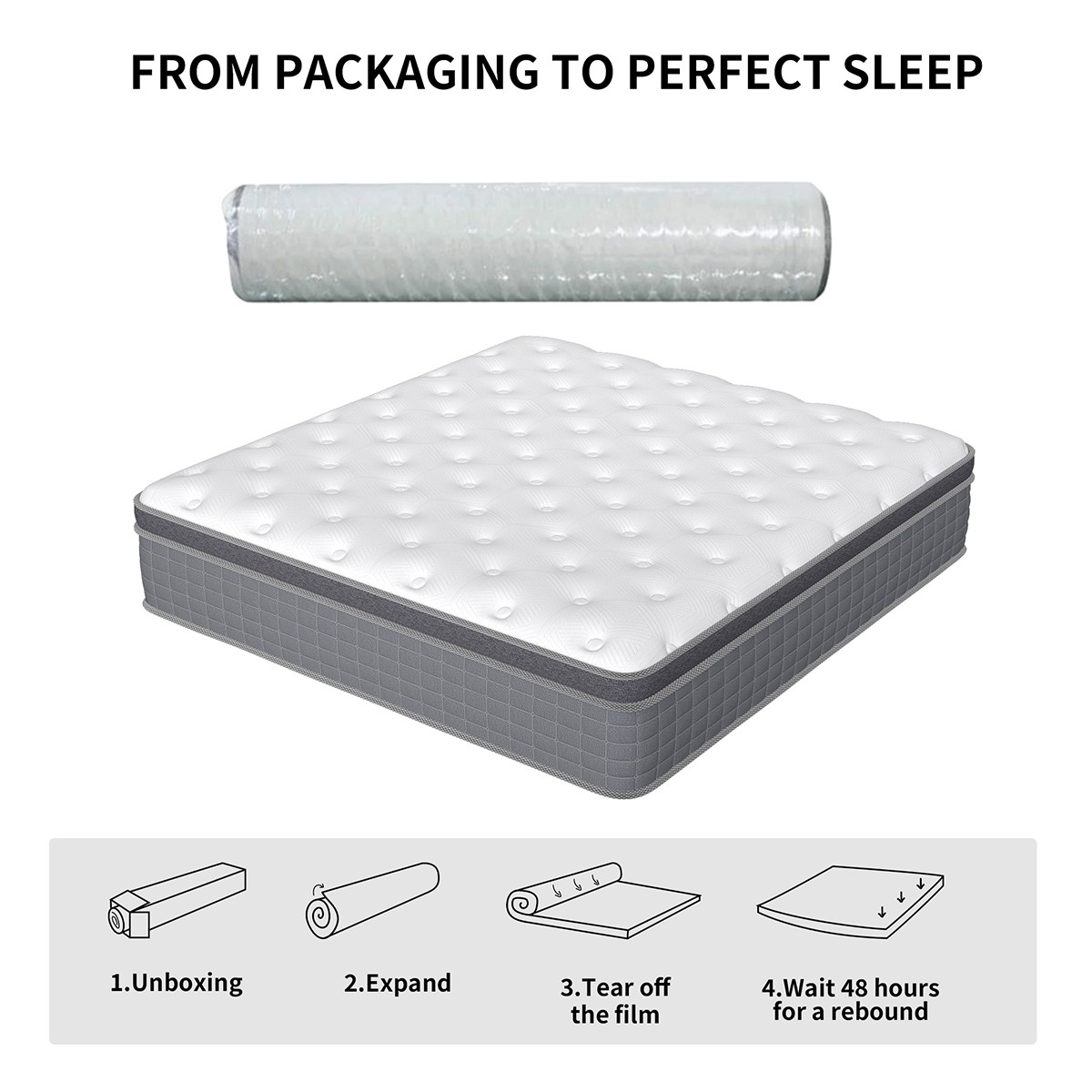 12/14 Inch Memory Foam Mattress Luxury Twin Full Queen King Hybrid Medium Firm