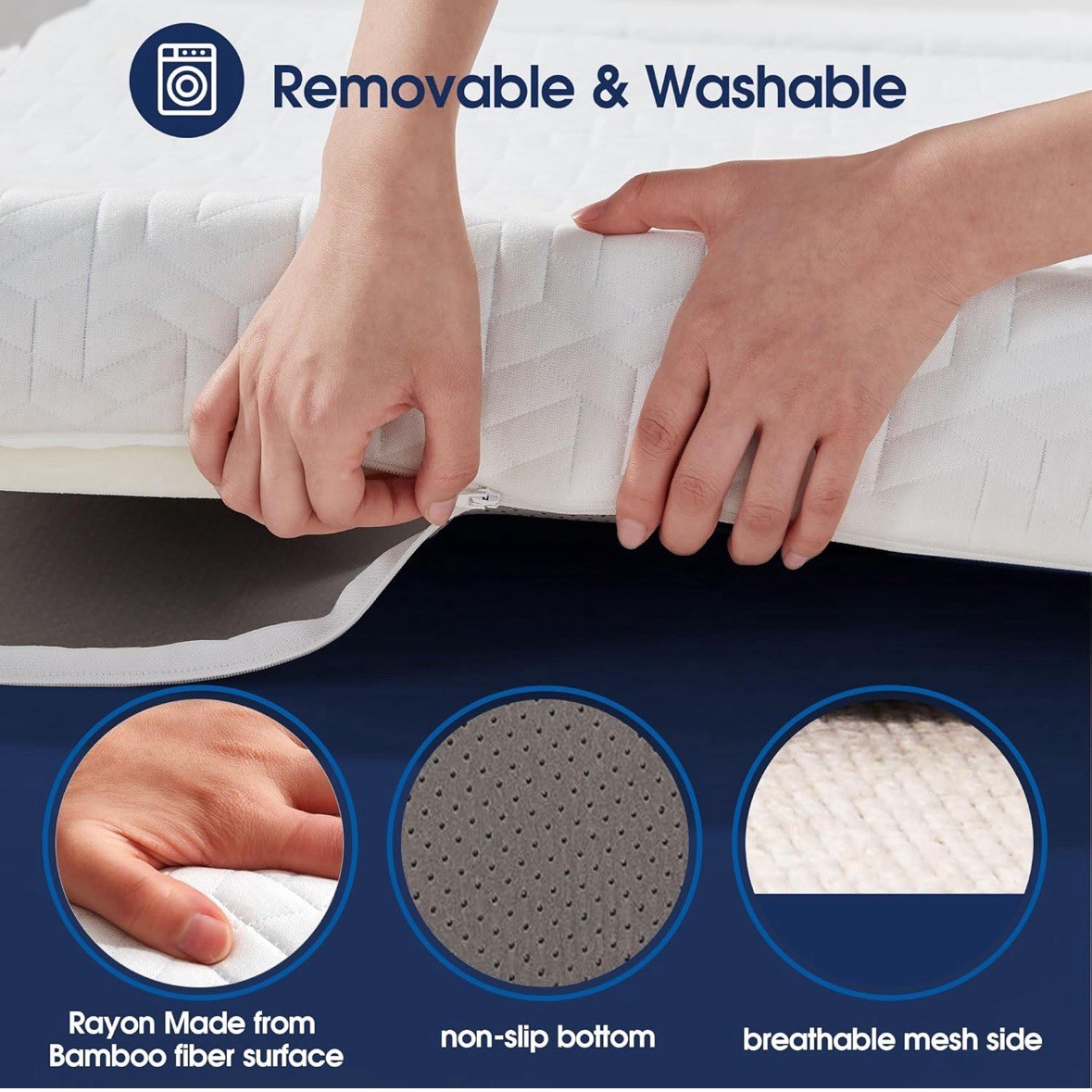 3 Inch Single Bed Foldable Mattress, Tri Folding Memory Foam Mattress