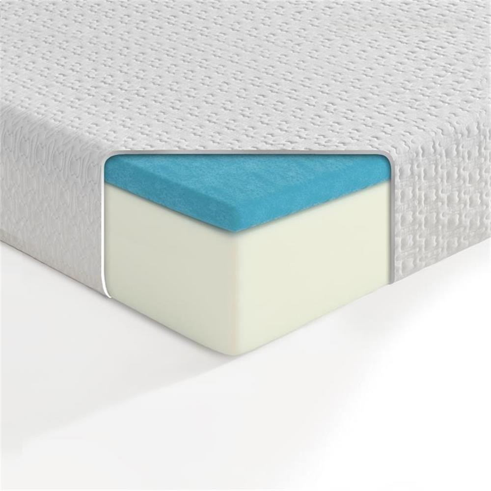 Lexicon Homelegance Bedding 8″ Modern Fabric Full Gel Memory Mattress in White