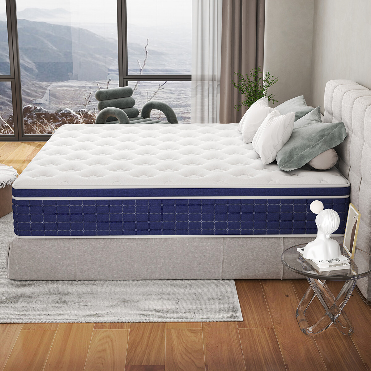 12″ 14″ Gel Memory Foam Mattress Pocket Spring Twin Full Queen King Bed in a Box