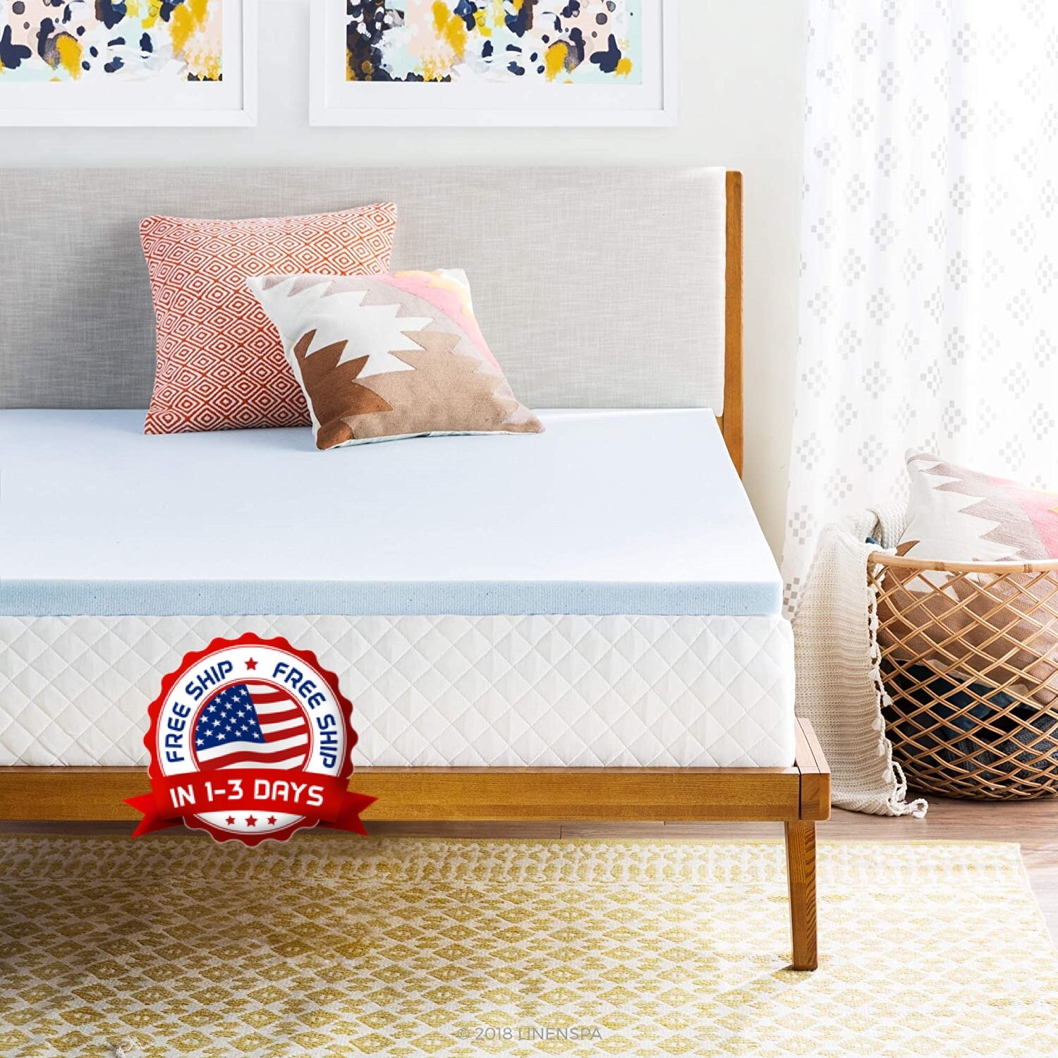 Rv Mattress Topper Short Queen Size Thick Comfy Gel Memory Foam Camper Nuevo
