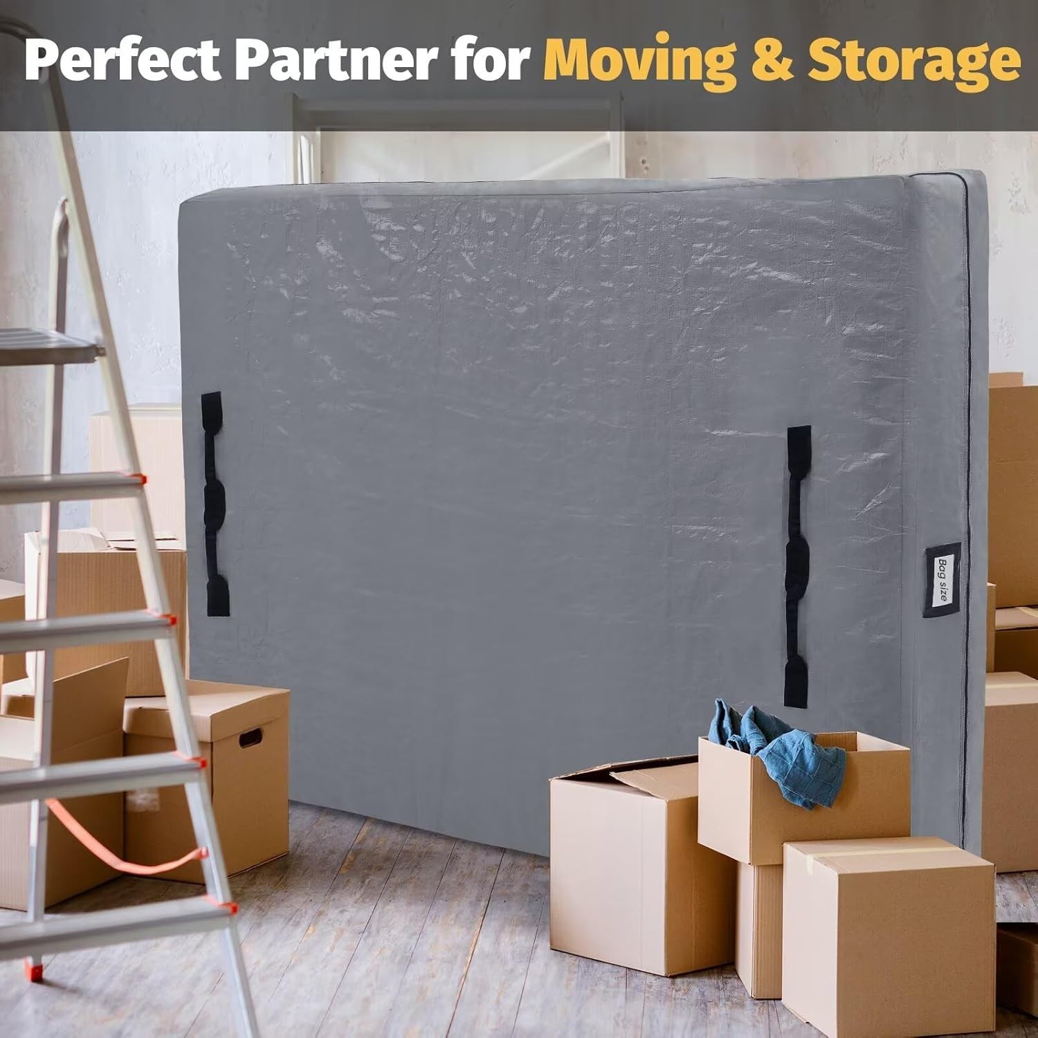 Mattress Bags for Moving and Storage Waterproof Twin Mattress Cover Grey