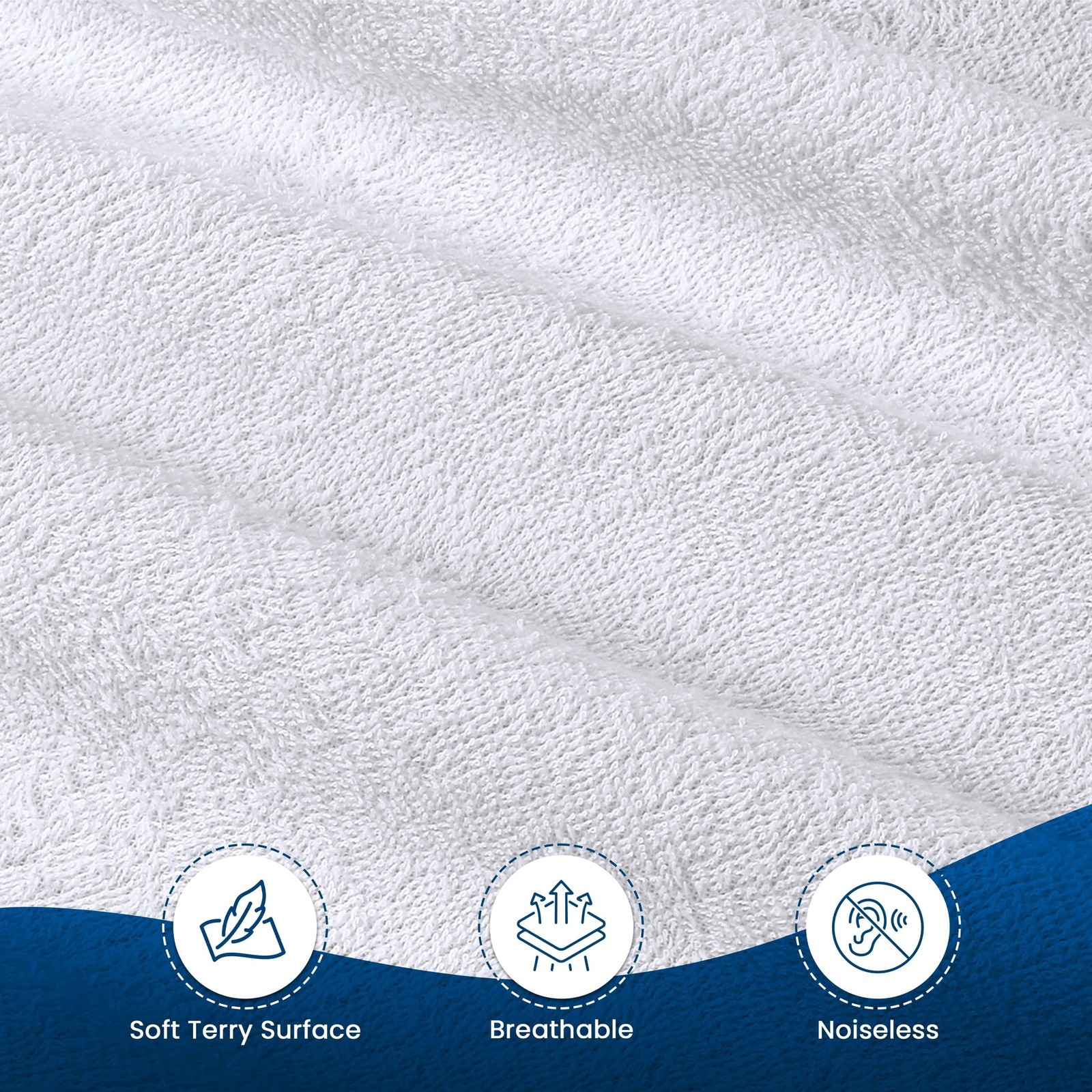 Twin Size Mattress Protector Waterproof, Premium 200 GSM Terry Twin, White