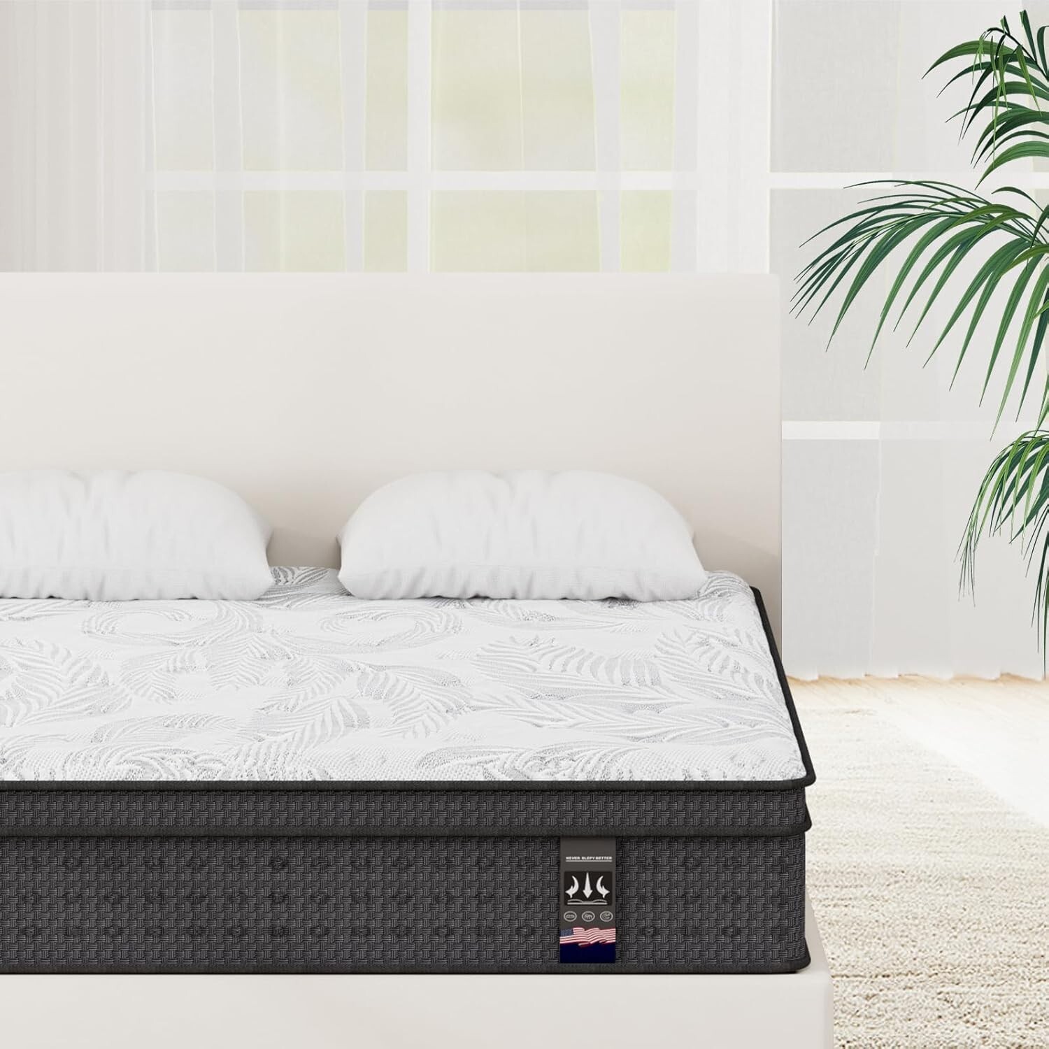 14″ Queen Hybrid Mattress Memory Foam Pocket Spring Mattress, Motion Isolation