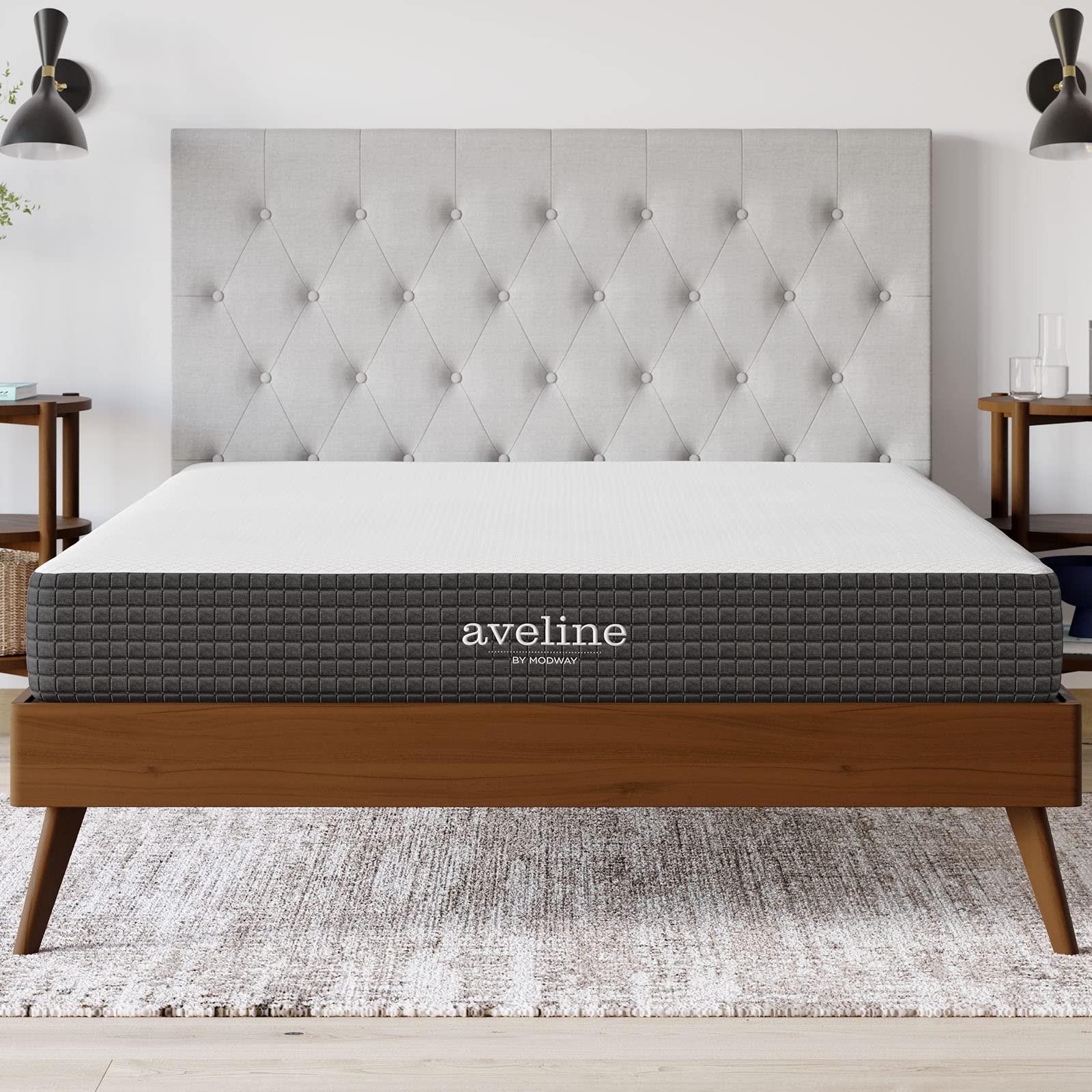 Modway Aveline 8″ Modern Style Memory Foam Queen Mattress in White