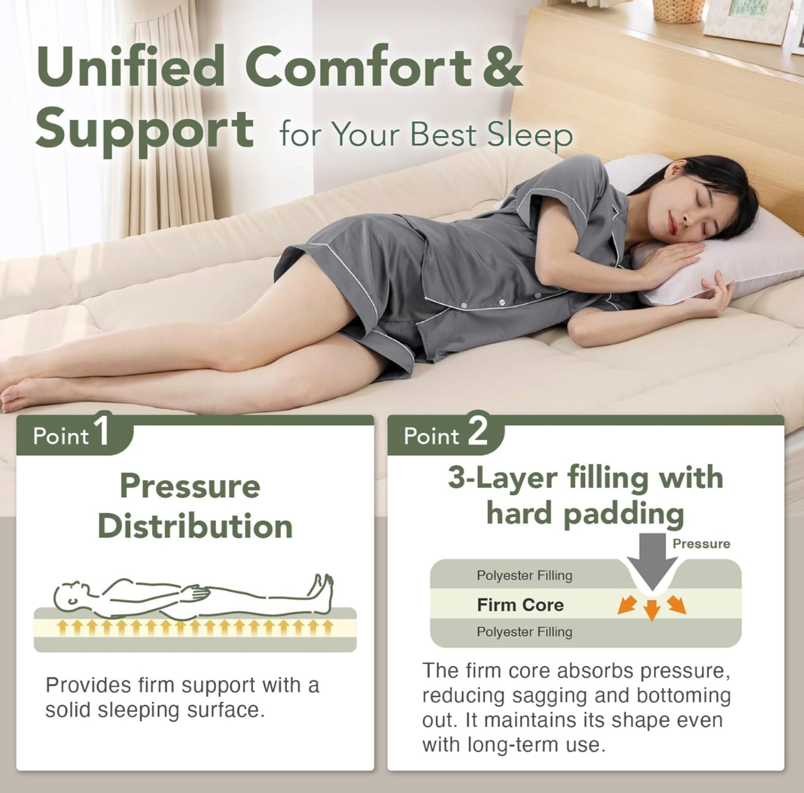 Japanese Futon Floor Mattress, Firm-Core SHIKIBUTON, Made in Japan, Twin XL