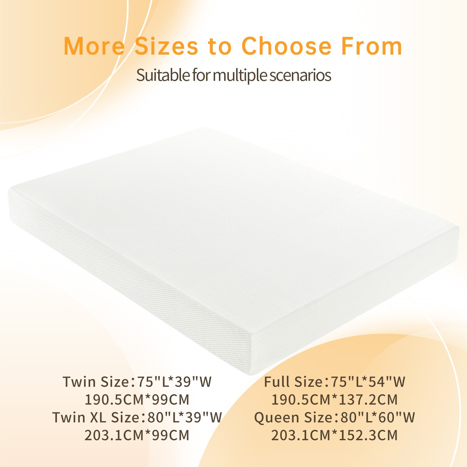 Hbaid 5″ Green Tea Memory Foam Mattress for Kids With Removable Cover, White