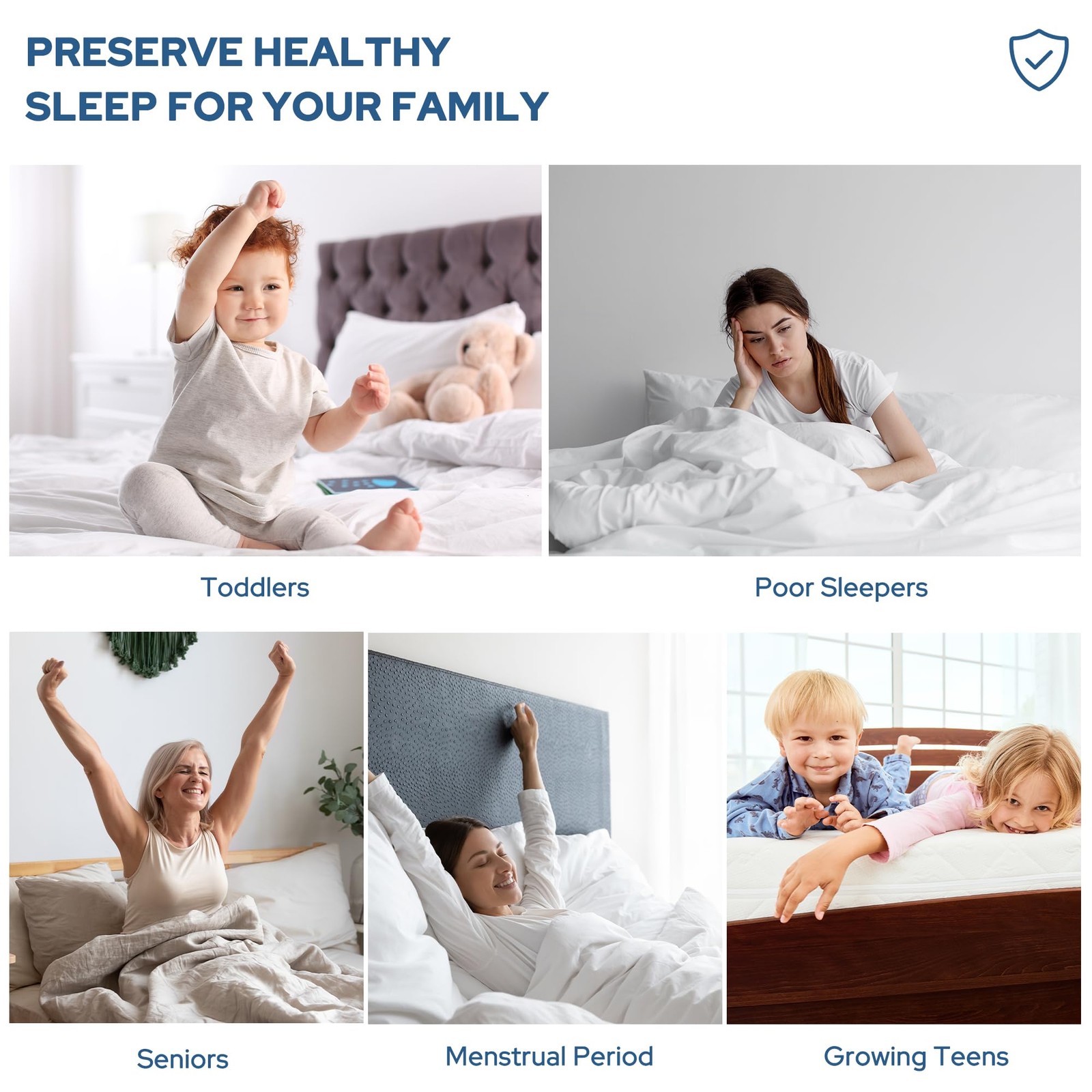 BEDLORE Waterproof Mattress Protector, Noiseless Queen Size Queen, Gray