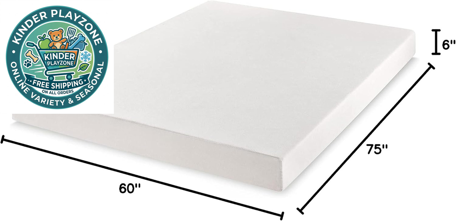 6 Inch Queen Short Mattress for RV Camper Green Tea Memory Foam