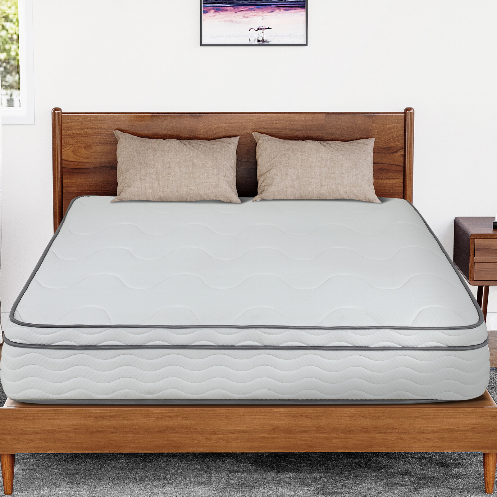 10 Inch Innerspring Mattress Pressure Relief Foam Mattress with Removable Cover
