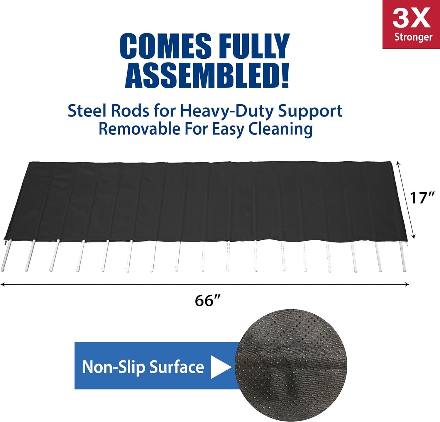 Furniture Fix Steel for Chair, Sofa, Loveseat, Sofa (66 x 17″), Black