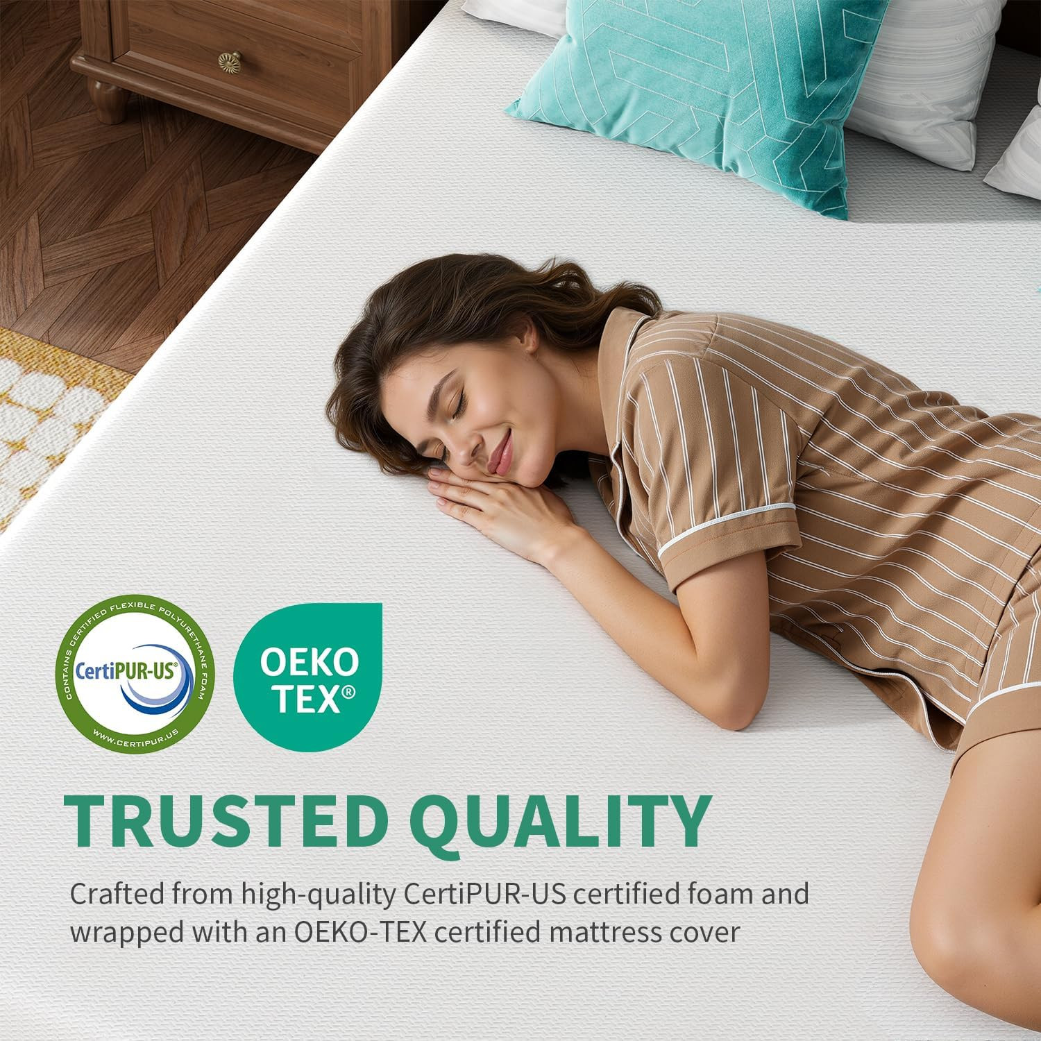 6 Inch Queen Mattress, Medium Firm, Breathable, Washable Cover, Bed in a Box