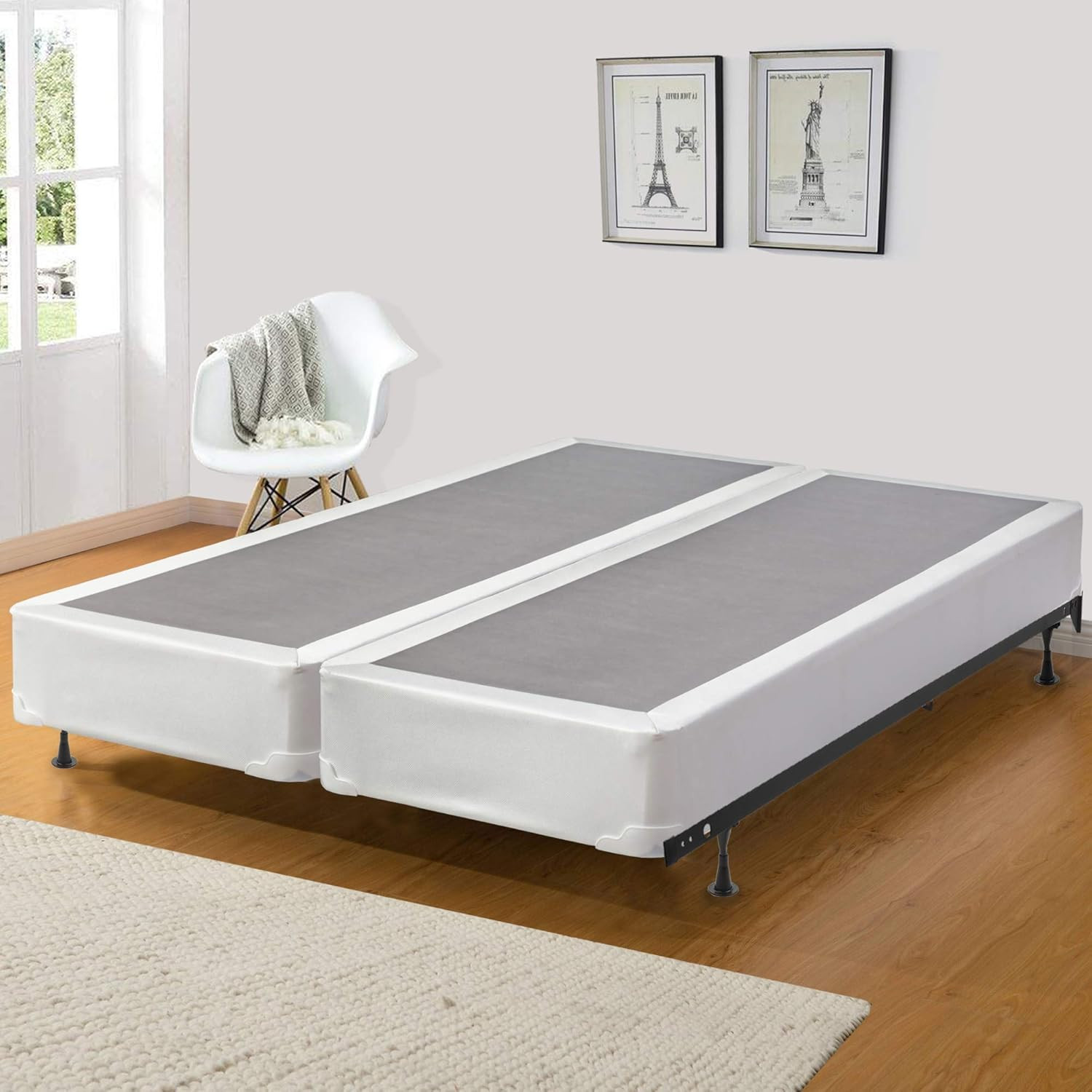 Split Wood Boxspring/Foundation for Mattress, Fully Assembled, 75″ x 44