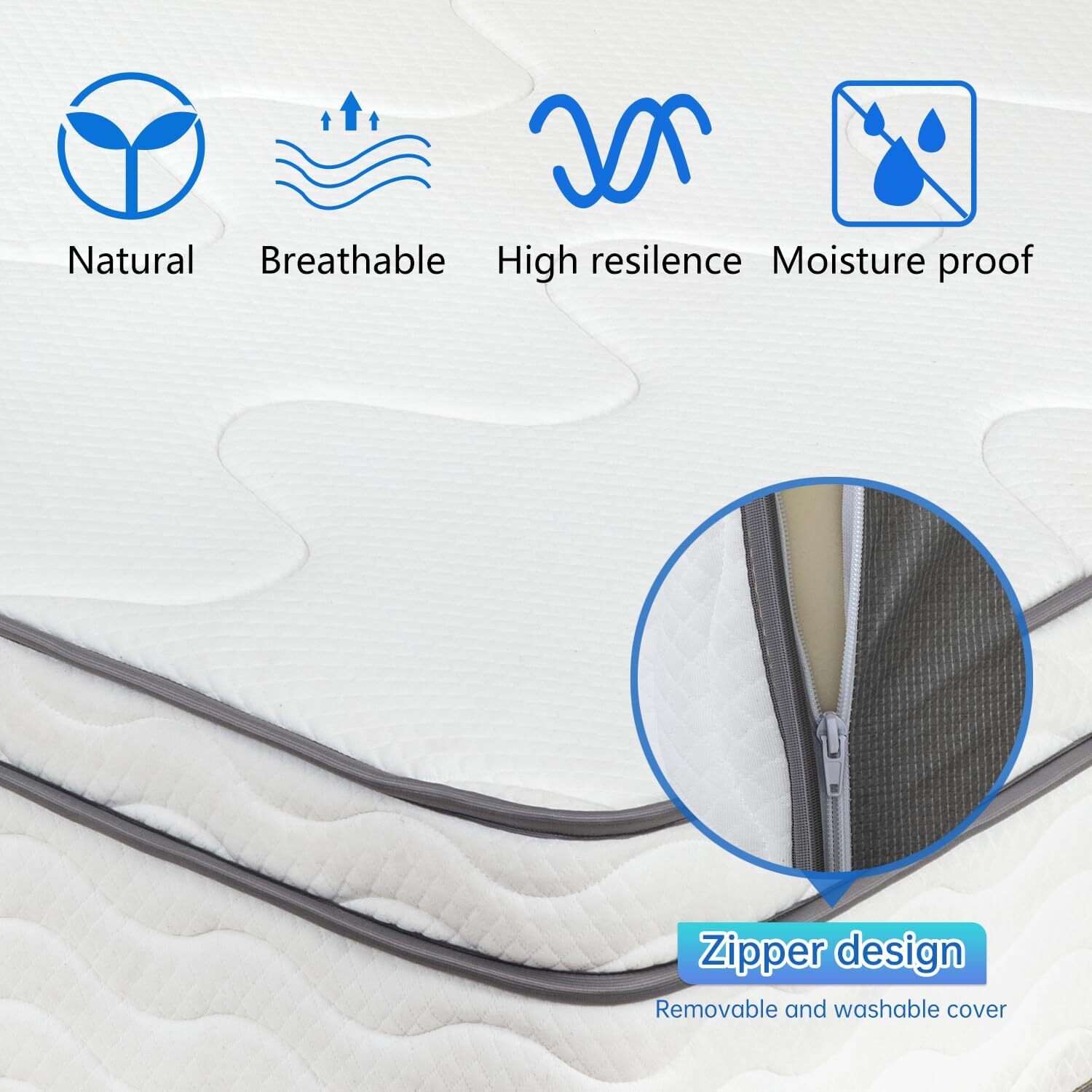 10 Inch Innerspring Mattress Pressure Relief Foam Mattress with Removable Cover