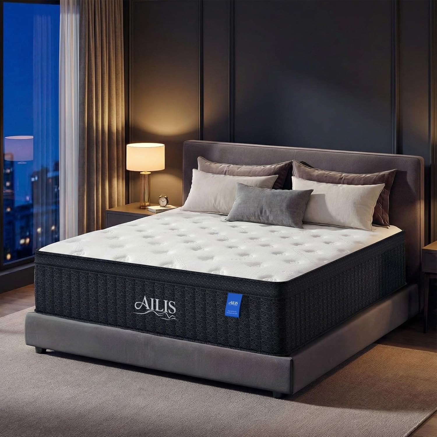 King Mattress,12 Inch king size Mattress in a Box, Medium Firm Hybrid Mattress w