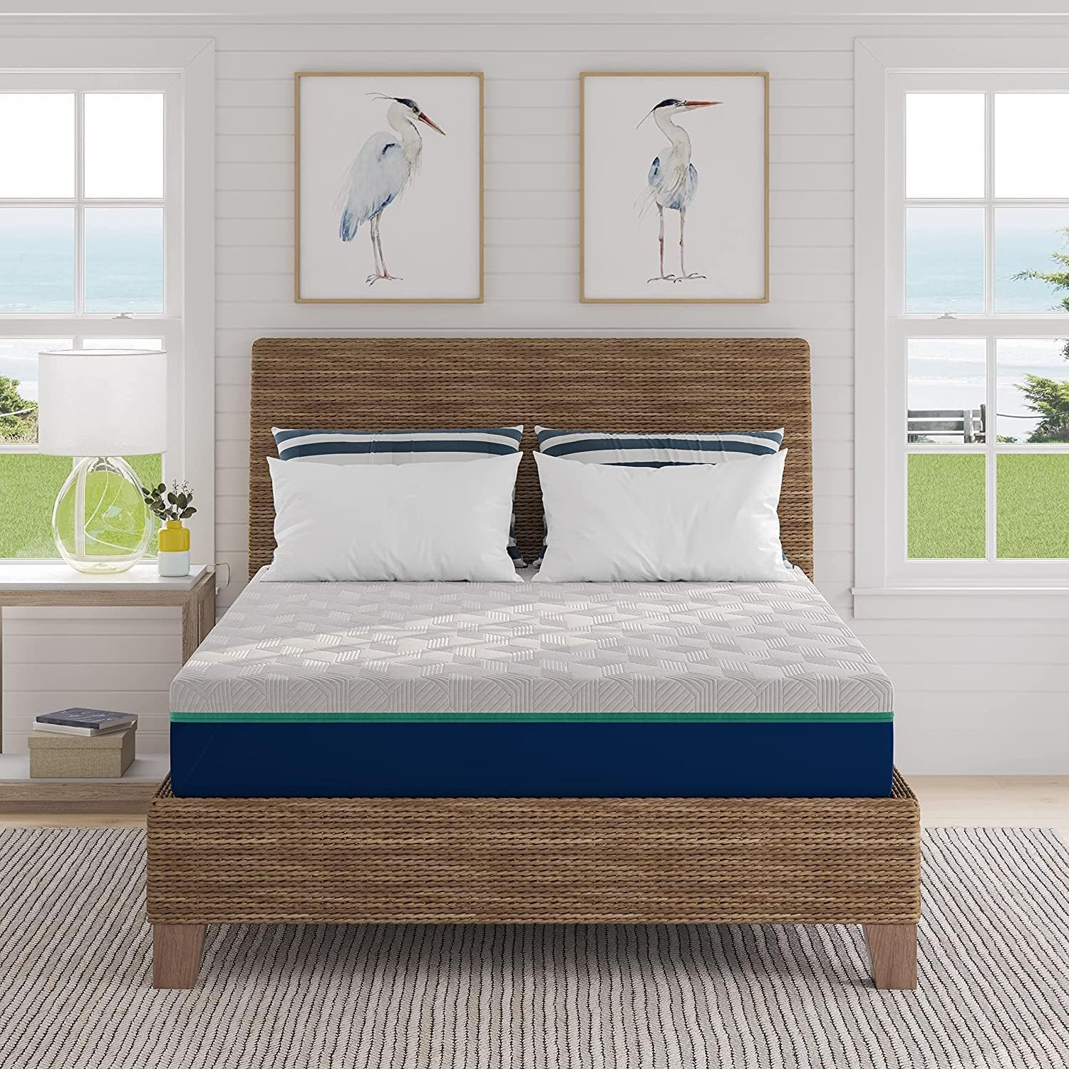 10″ Hybrid Mattress with Memory Foam & Bonnell Springs – Full Size, White