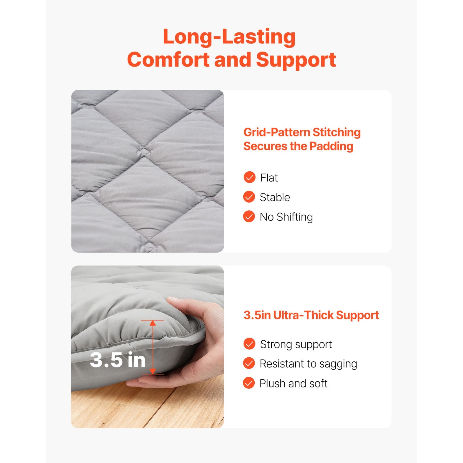 Twin Size Foldable Japanese Tatami Mattress, Brushed Fabric Foam, 80×39×3.5 in