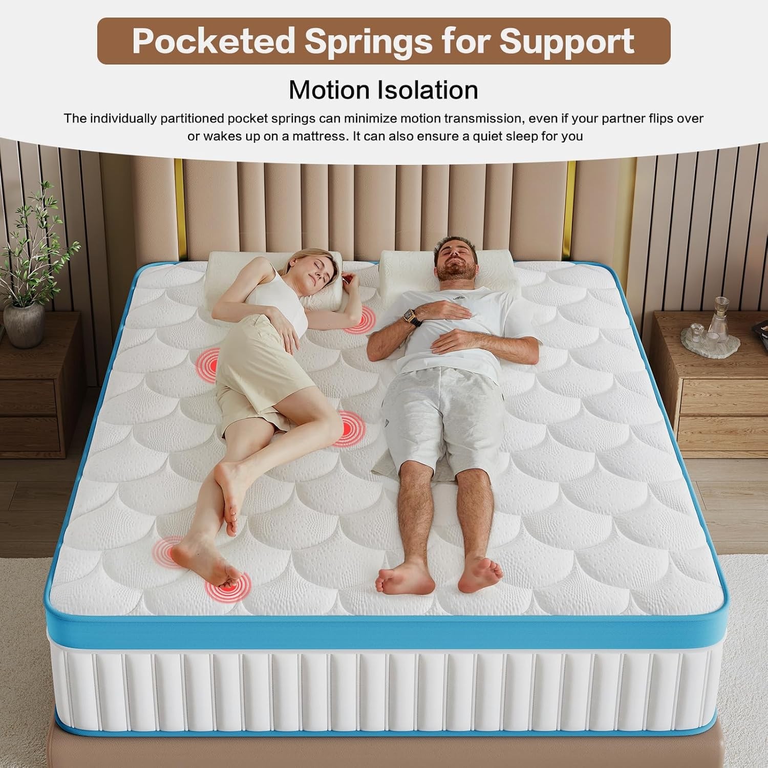 Queen Size Mattress 12 Inch Queen Mattresses Hybrid Memory Foam Individual Pocke