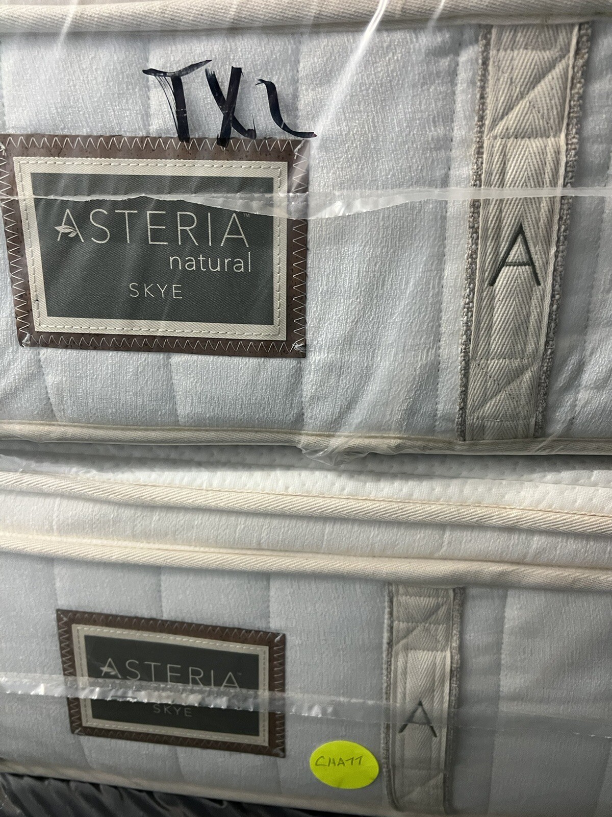 ASTERIA NATURAL SKYE SPLIT KING LATEX EUROTOP PLUSH MATTRESS NEW CLEARANCE