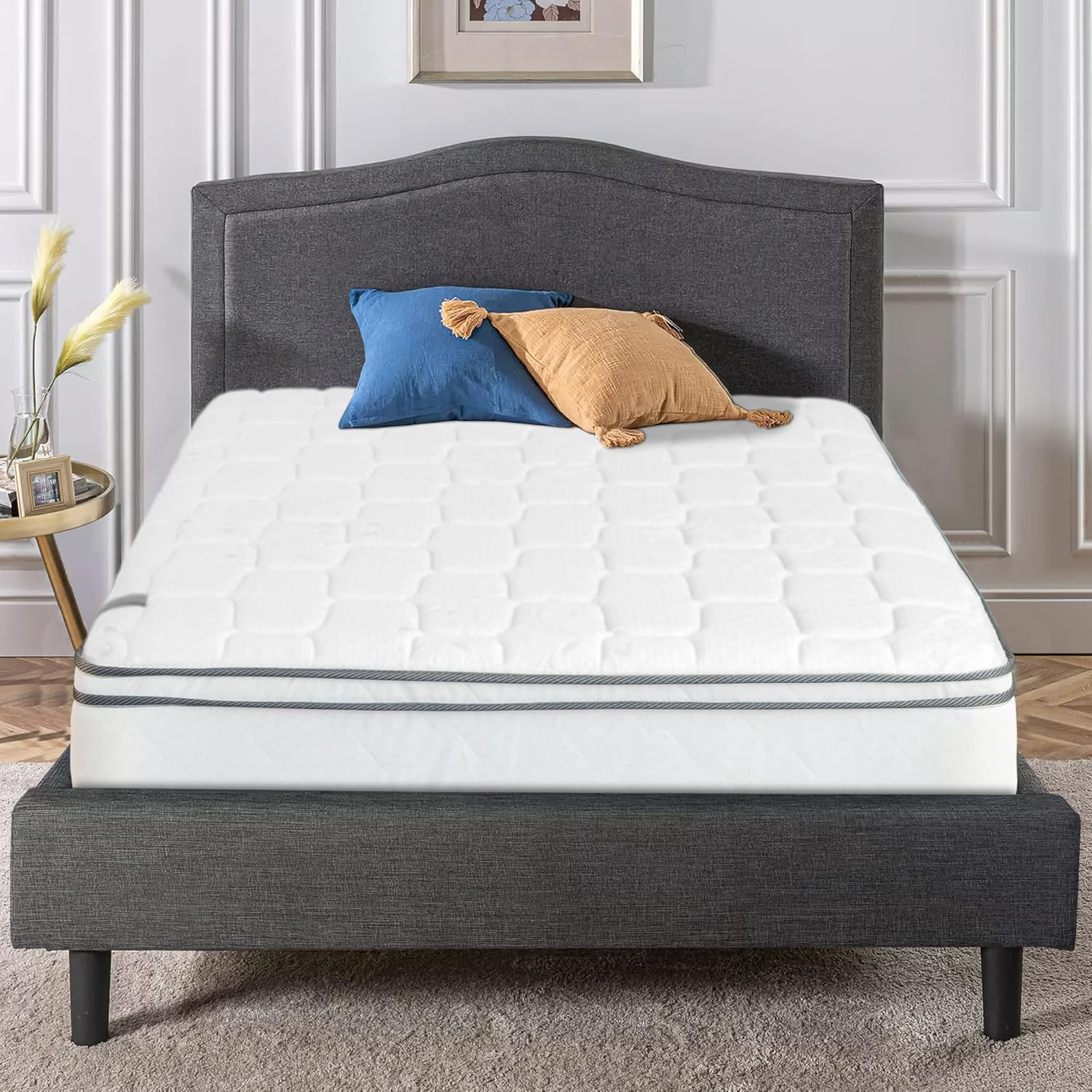 8-Inch Twin Hybrid Euro Top Mattress with Pocket Coils & Motion Isolation