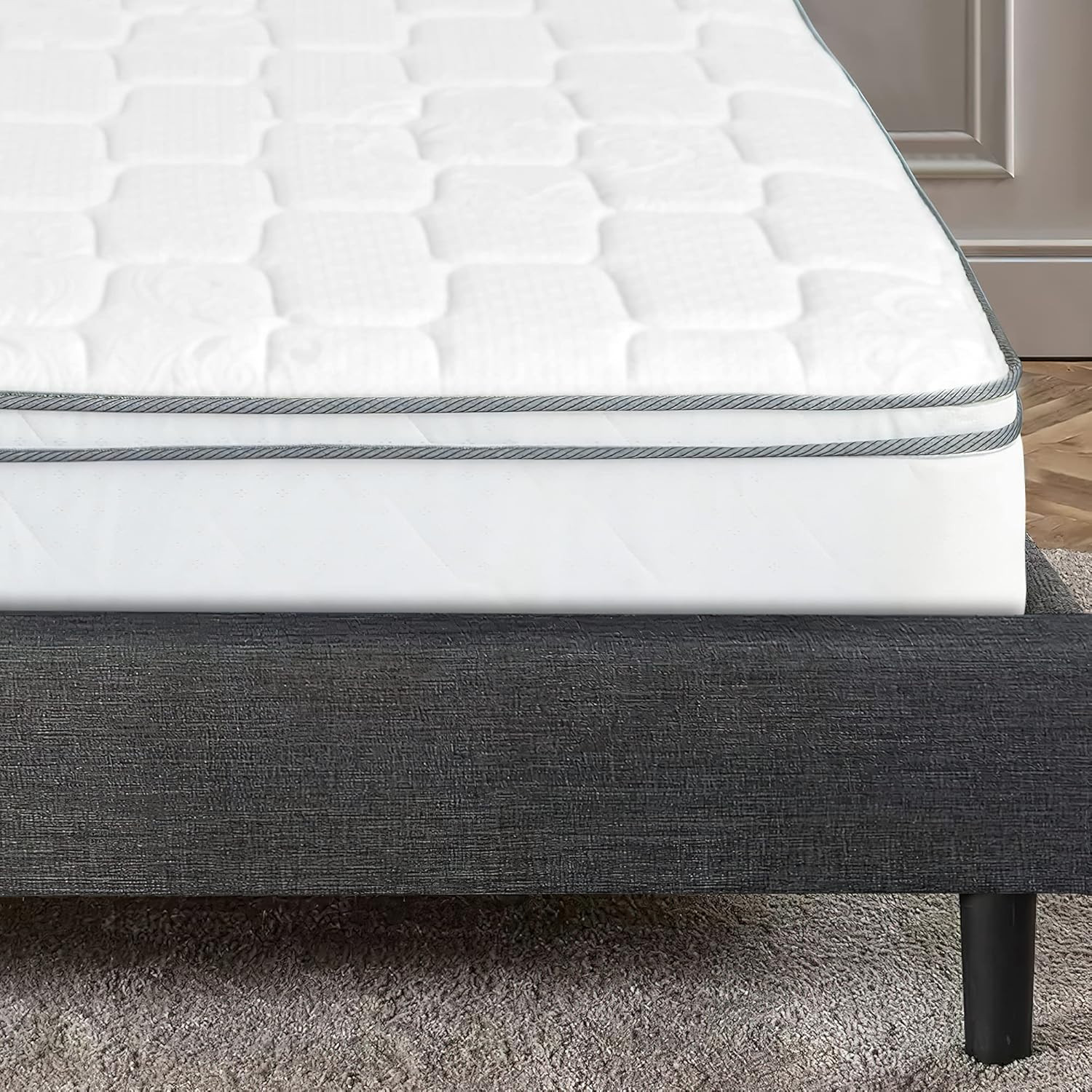 8-Inch Twin Hybrid Euro Top Mattress with Pocket Coils & Motion Isolation
