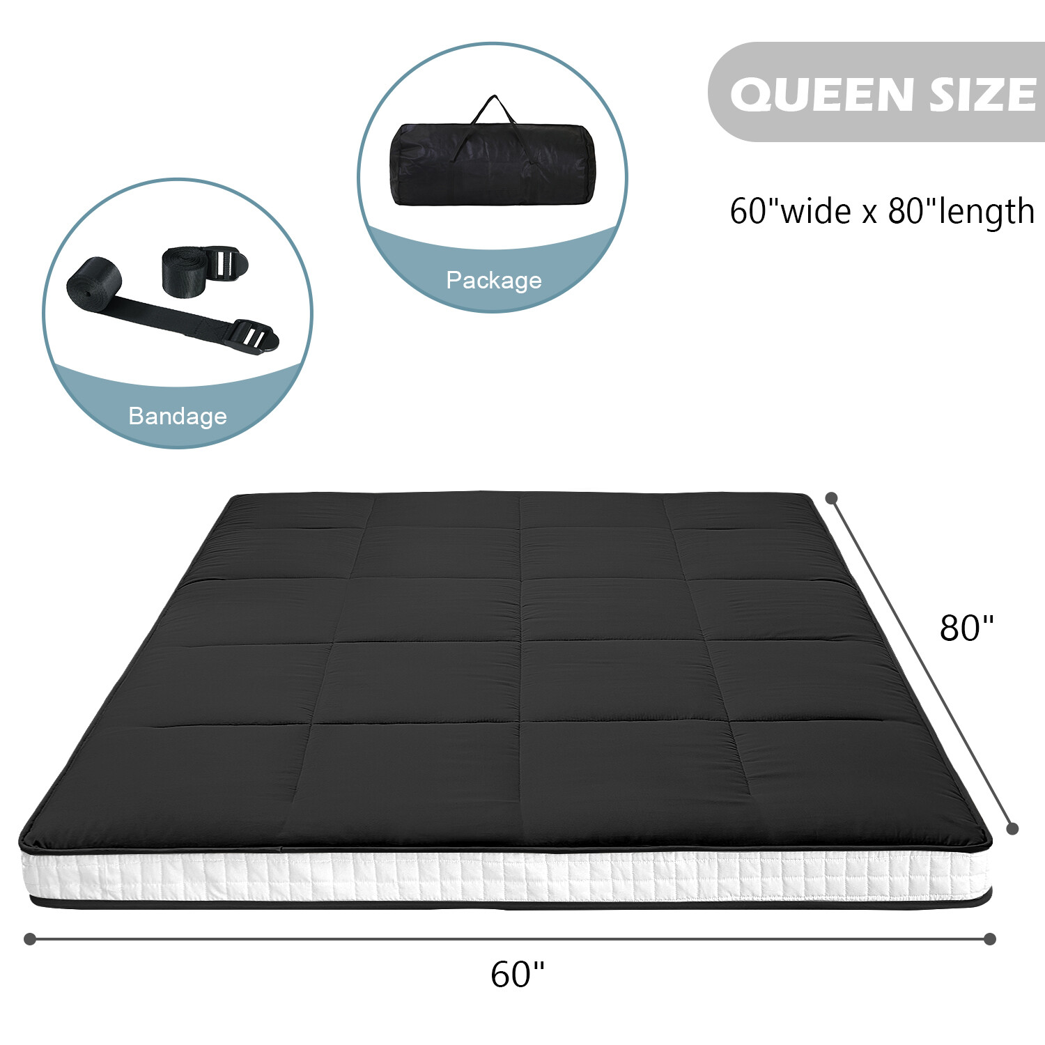 Roll Up Mattress Japanese Floor Mat Futon Mattress Foldable Tatami Sleeping Pad