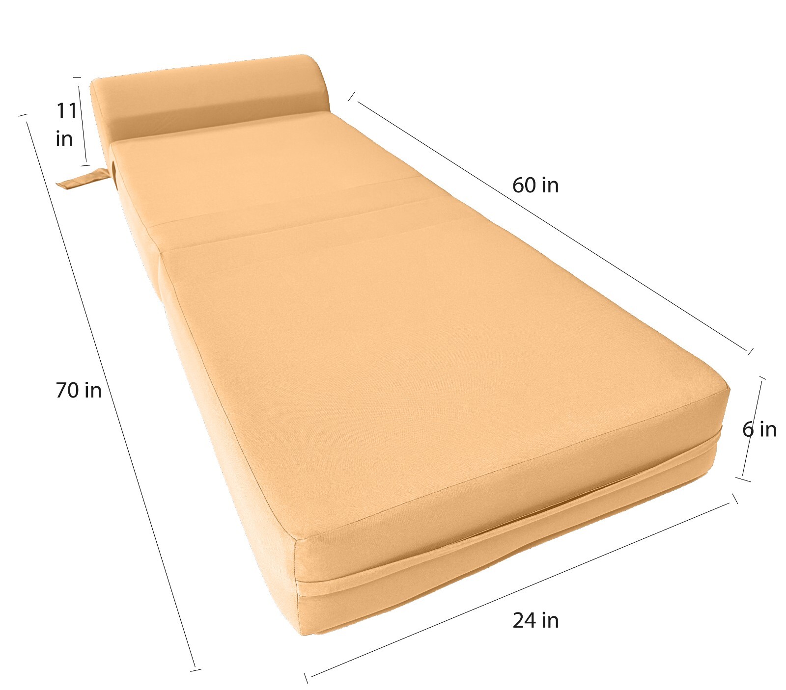 Sleeper Chair Folding Foam Beds, Bedding Sofa, Couches 6x24x70 Peach